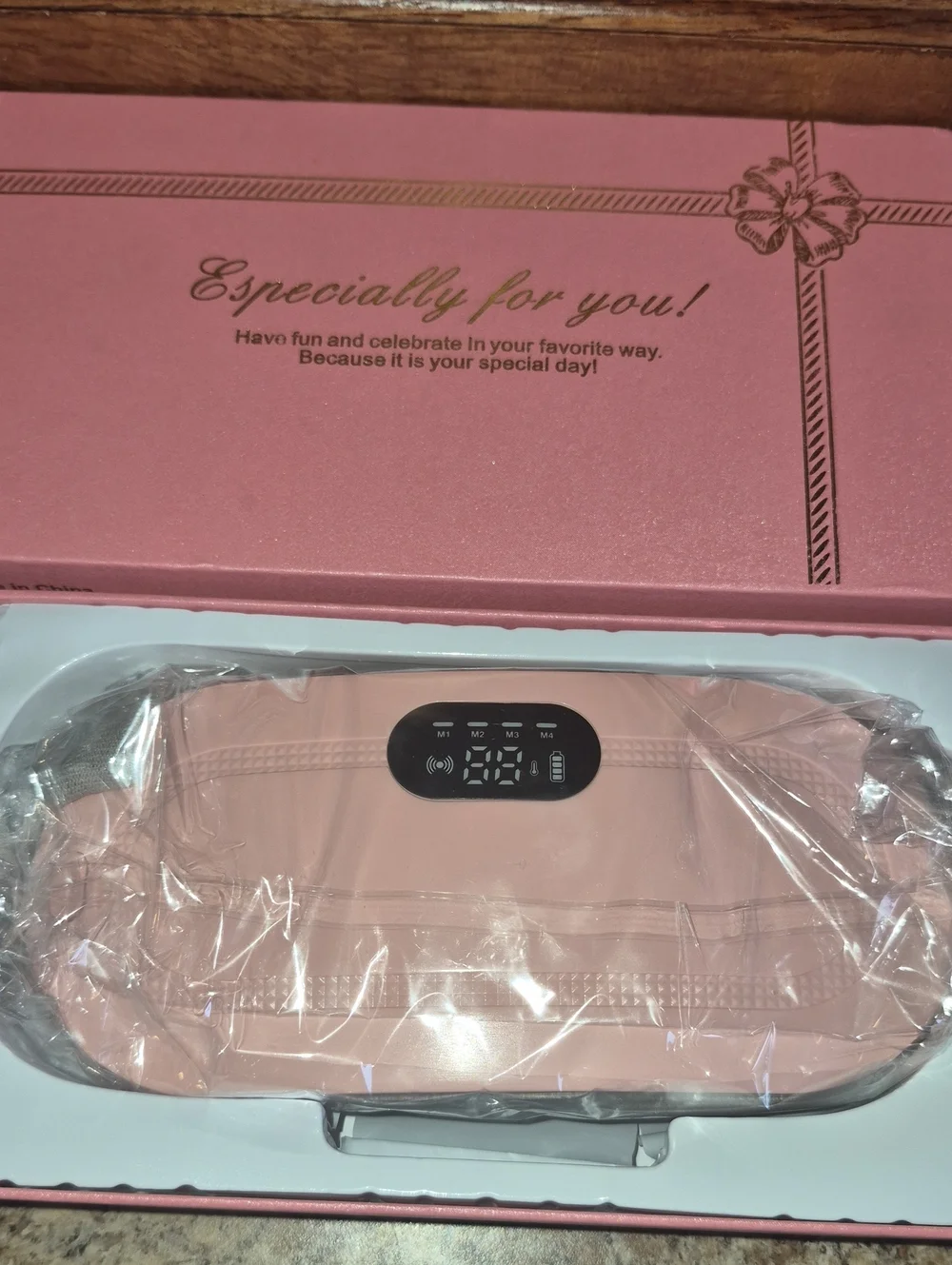 Portable Pink Electronic Wearable Menstrual Belt Massager Warmer New